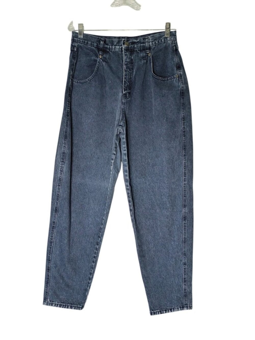Vintage 80's Brittania Women's High Waist Barrel Leg Mom Jeans 14 Blue Relaxed
